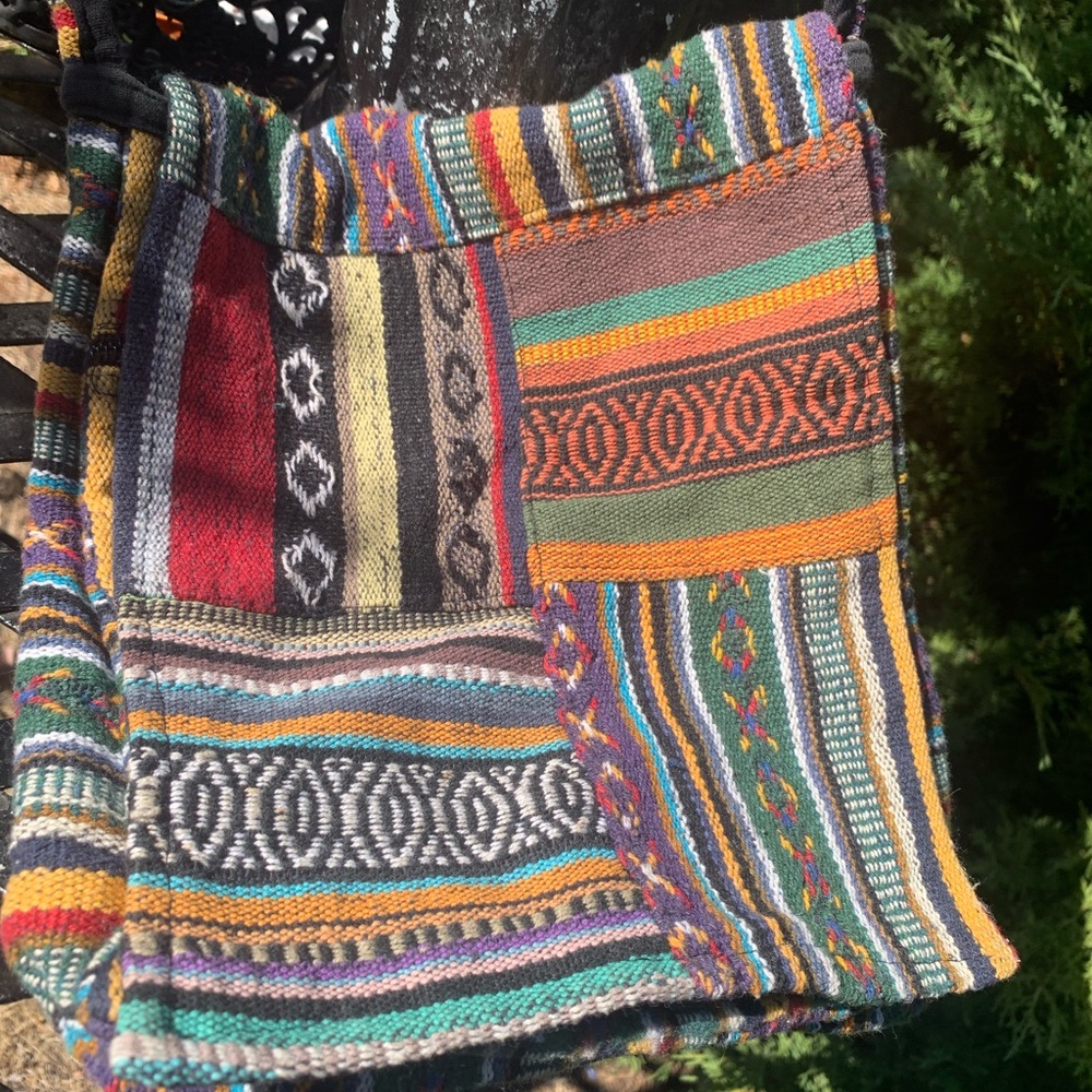 Multicolor Striped Crossbody Bag made in Napal - Picture 8 of 9